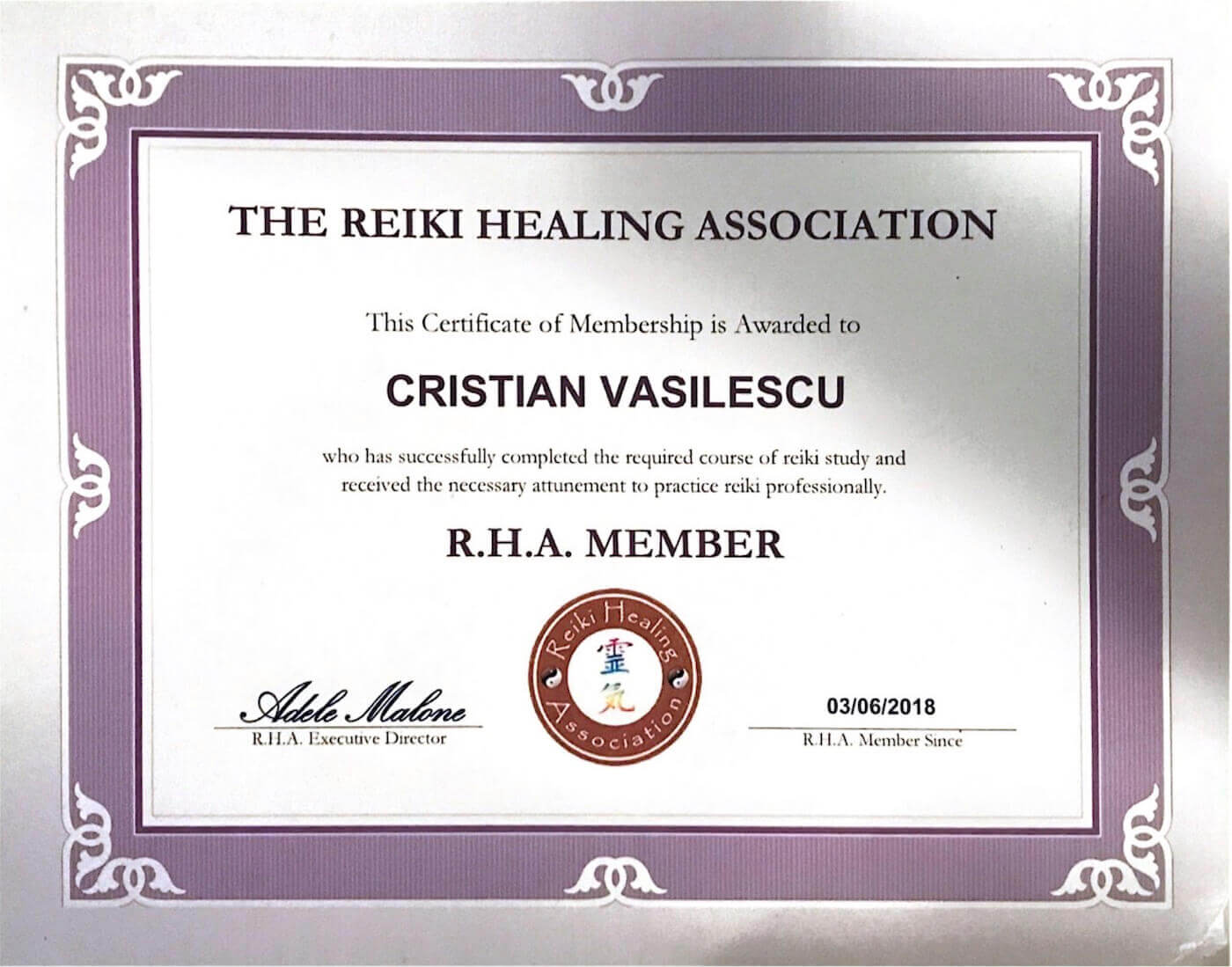 Diplome Certificari Reiki